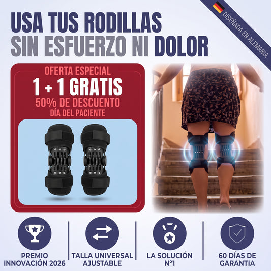 1+1 GRATIS | GenuEsqueleto  - Doble Resorte Tecnológico de Alto Rendimiento, Hace el Esfuerzo por tí, Recupera tus rodillas de hace 30 años al momento o te devolvemos el dinero. 1 PAR, 60 Días de prueba. *Talla Universal